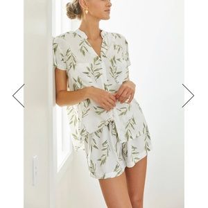 Piyama - Maggie Pajama Set- Olive Leaf- XS